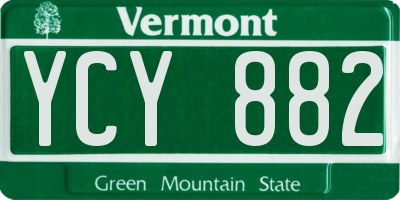 VT license plate YCY882