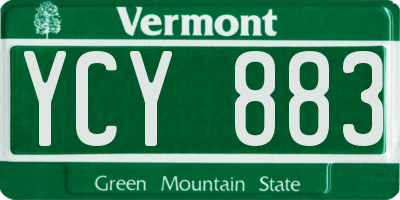 VT license plate YCY883