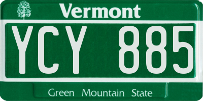 VT license plate YCY885
