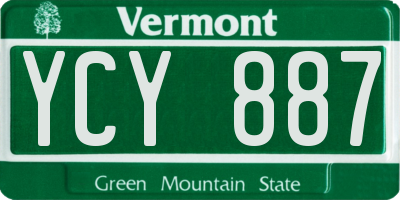 VT license plate YCY887