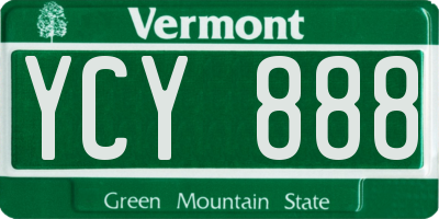 VT license plate YCY888