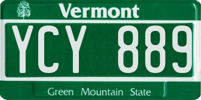 VT license plate YCY889