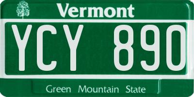 VT license plate YCY890