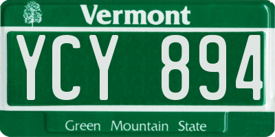 VT license plate YCY894