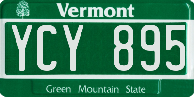 VT license plate YCY895