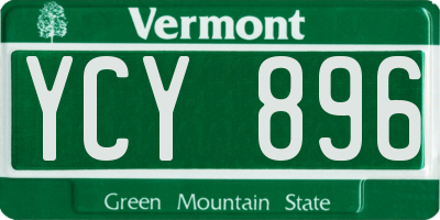 VT license plate YCY896