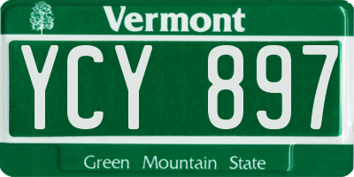 VT license plate YCY897