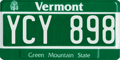 VT license plate YCY898