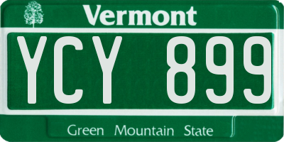 VT license plate YCY899