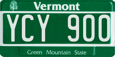 VT license plate YCY900