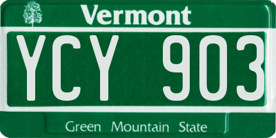VT license plate YCY903