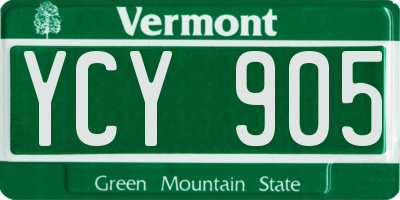 VT license plate YCY905