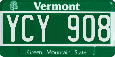 VT license plate YCY908