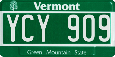 VT license plate YCY909