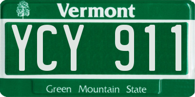 VT license plate YCY911
