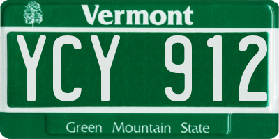 VT license plate YCY912