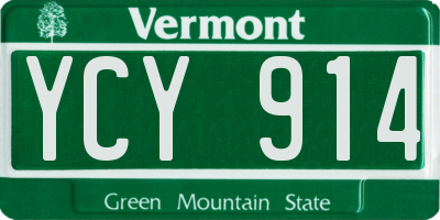 VT license plate YCY914