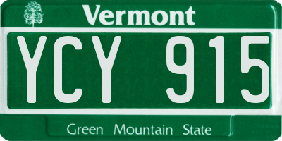 VT license plate YCY915