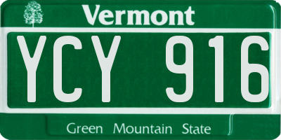 VT license plate YCY916