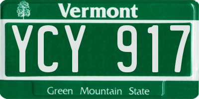 VT license plate YCY917