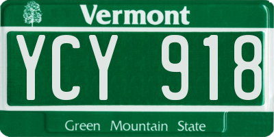 VT license plate YCY918