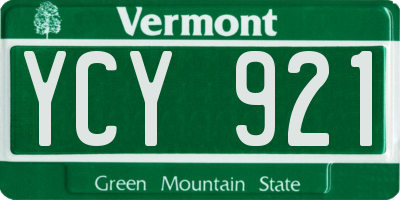 VT license plate YCY921