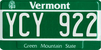 VT license plate YCY922
