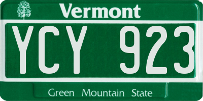 VT license plate YCY923