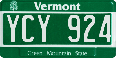 VT license plate YCY924