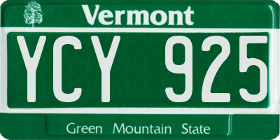 VT license plate YCY925