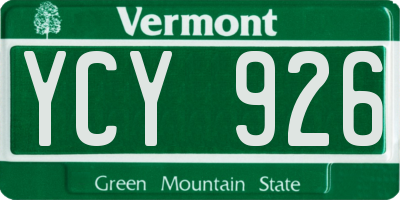 VT license plate YCY926