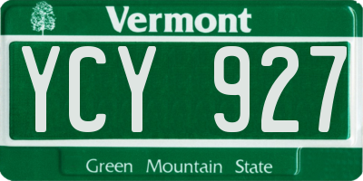 VT license plate YCY927