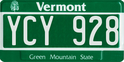 VT license plate YCY928