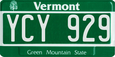 VT license plate YCY929
