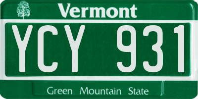 VT license plate YCY931