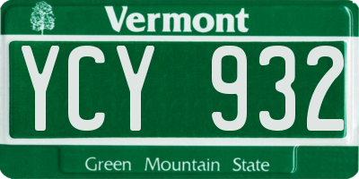 VT license plate YCY932