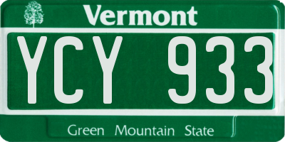 VT license plate YCY933