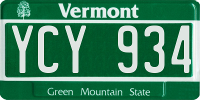VT license plate YCY934