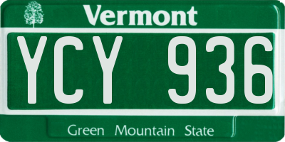 VT license plate YCY936