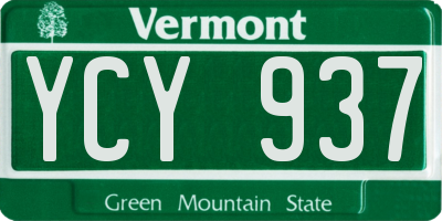 VT license plate YCY937