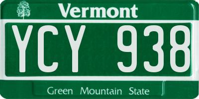 VT license plate YCY938