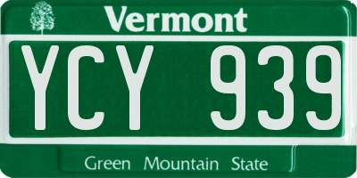 VT license plate YCY939