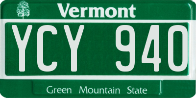 VT license plate YCY940