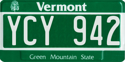 VT license plate YCY942