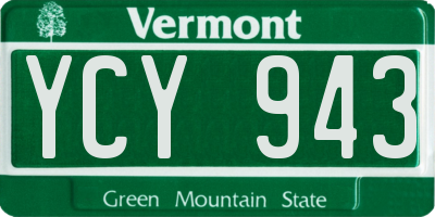 VT license plate YCY943