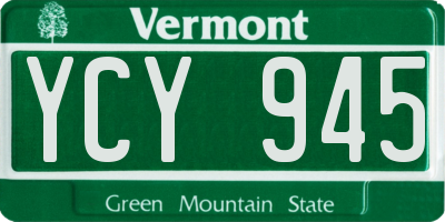 VT license plate YCY945
