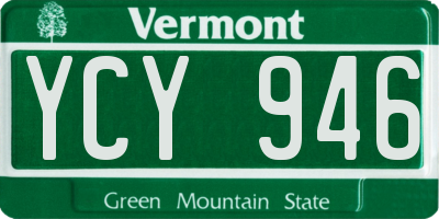 VT license plate YCY946