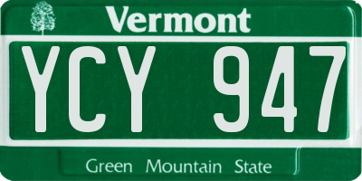 VT license plate YCY947