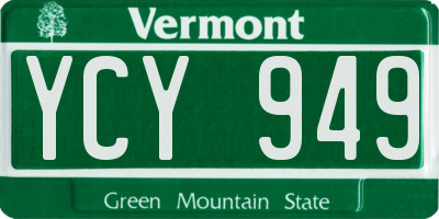 VT license plate YCY949