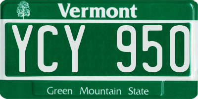VT license plate YCY950